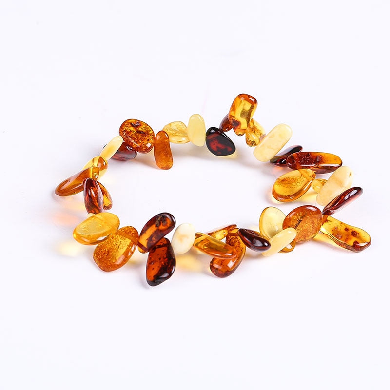 Unique super burst 100% Natural amber beeswax multi-treasure hand string bracelet lady genuine noble grade BT034