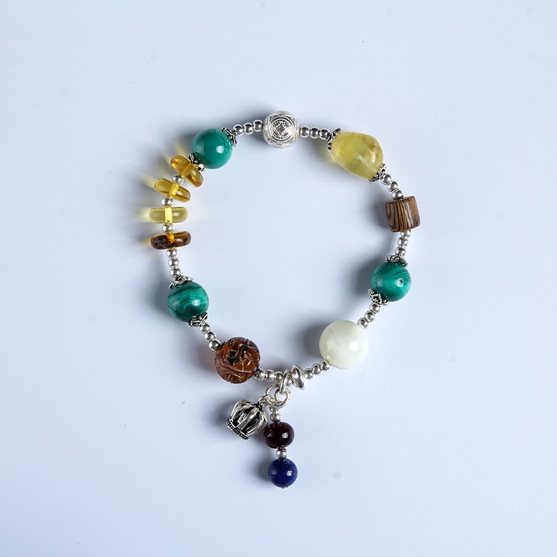 bracelets 925 sterling silver 100% natural amber classic beeswax bracelets for women fine jewelry for men