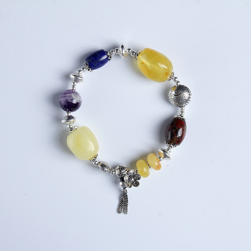 bracelets 925 sterling silver amber beeswax bracelets for women fine jewelry for men