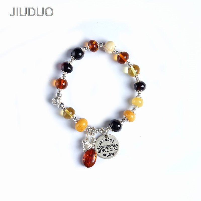 bracelets silver natural amber classic beeswax bracelets for women fine jewelry for men