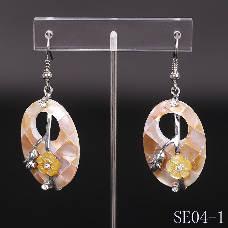 jewelry Genuine Hollow Silver Earrings For Women Square Striped Shells For Fashion Woman Earrings Silver 925 Jewelry