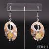 jewelry Genuine Hollow Silver Earrings For Women Square Striped Shells For Fashion Woman Earrings Silver 925 Jewelry