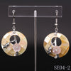 jewelry Genuine Hollow Silver Earrings For Women Square Striped Shells For Fashion Woman Earrings Silver 925 Jewelry