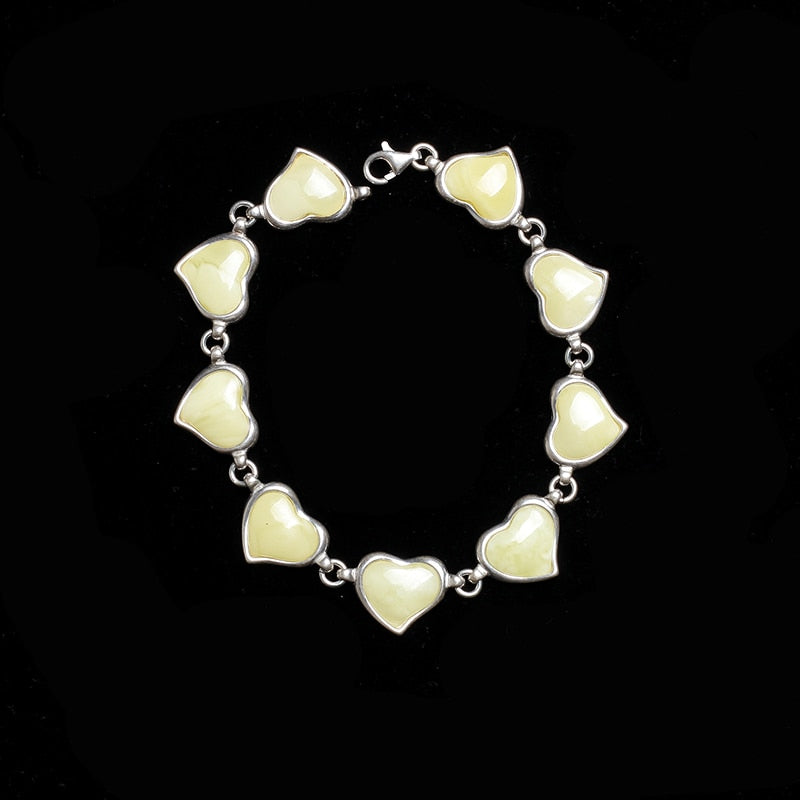 jewelry Genuine Poland imported natural amber gold beeswax sterling silver Bracelets set Factory price fidelity Shipping