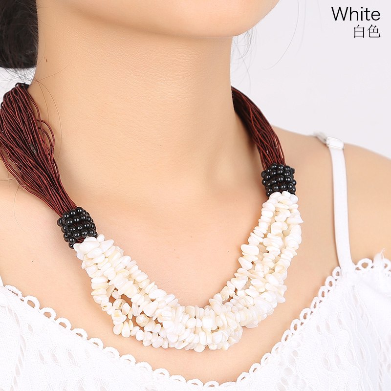 jewelry Multicolor optional gravel necklace for women creative shell crystal necklaces outdoor ethnic jewelry