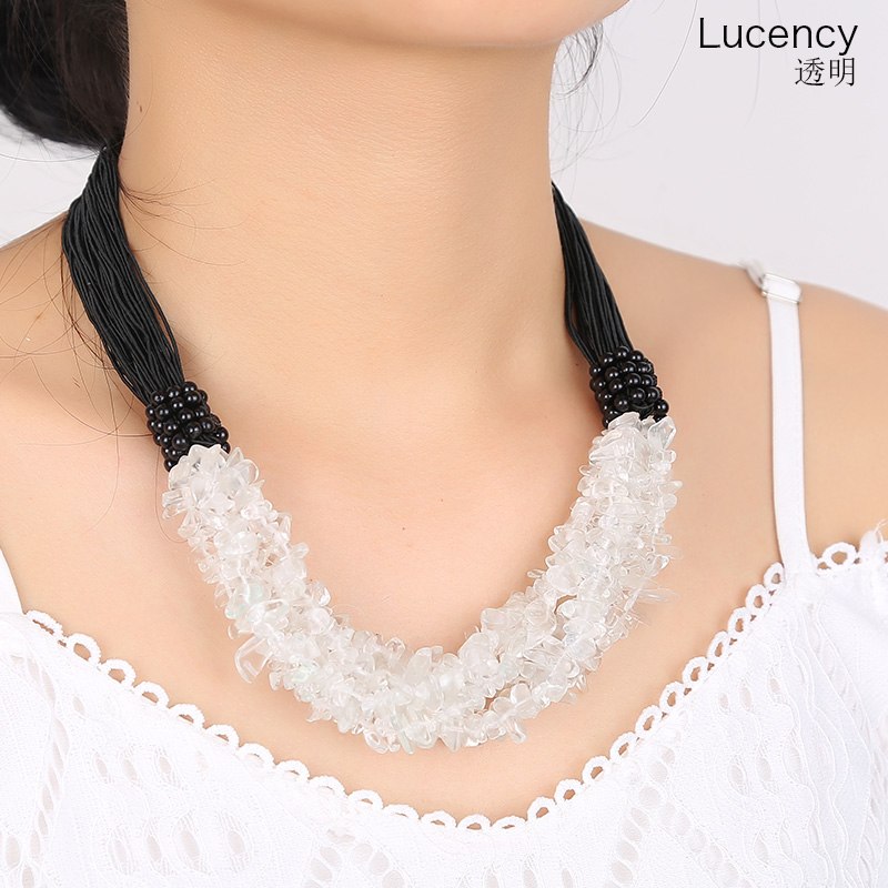 jewelry Multicolor optional gravel necklace for women creative shell crystal necklaces outdoor ethnic jewelry