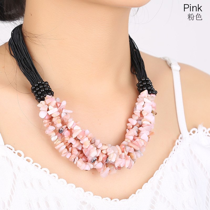 jewelry Multicolor optional gravel necklace for women creative shell crystal necklaces outdoor ethnic jewelry
