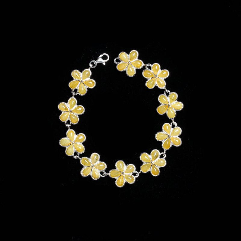 jewelry Poland imported natural amber gold beeswax sterling silver necklace bracelet set Factory price fidelity