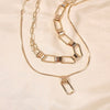JIUZHEN Hip hop Street double lock necklace industrial style square lock Pendant Necklace Wear jewelry support