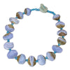 JK Natural Blue Chalcedony Blue Lace Agates Chalcedony Stone Crystal Necklace For Women