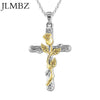 JLMBZ Leaf Jesus Cross Rose Necklace naszyjnik for Women Bijoux Femme kpop цепь на шею Classic Vintage чокер jewellery