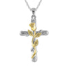 JLMBZ Leaf Jesus Cross Rose Necklace naszyjnik for Women Bijoux Femme kpop цепь на шею Classic Vintage чокер jewellery