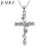 JLMBZ Leaf Jesus Cross Rose Necklace naszyjnik for Women Bijoux Femme kpop цепь на шею Classic Vintage чокер jewellery