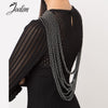 Jewelry Wholesale Shoulder Jewelry Back Jewelry Black Simulated Pearl Layered Cocktail Necklace Christmas Necklace