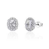 JOVO 925 Sterling Silver Earrings Women Oval Fancy Colored Sapphire Ladies Stud Earrings Wholesale Fine Jewelry Wedding Gifts
