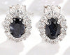 JOVO 925 Sterling Silver Earrings Women Oval Fancy Colored Sapphire Ladies Stud Earrings Wholesale Fine Jewelry Wedding Gifts