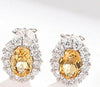 JOVO 925 Sterling Silver Earrings Women Oval Fancy Colored Sapphire Ladies Stud Earrings Wholesale Fine Jewelry Wedding Gifts
