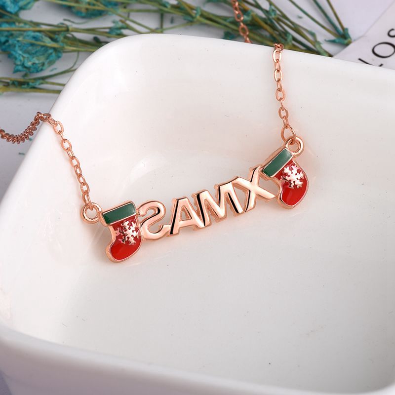 JOVO Fashion Creative necklace Pendants s925 silver words Double-sided Fine Jewelry zircon trendy female gift