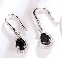 JOVO Natural Colored Gemstone Drop of Water Earrings Fine Jewelry Earrings For Women 925 Sterling Silver Fancy Colored Sapphire