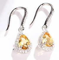JOVO Natural Colored Gemstone Drop of Water Earrings Fine Jewelry Earrings For Women 925 Sterling Silver Fancy Colored Sapphire