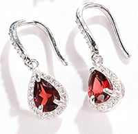 JOVO Natural Colored Gemstone Drop of Water Earrings Fine Jewelry Earrings For Women 925 Sterling Silver Fancy Colored Sapphire