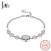 JOVO Romantic 925 Sterling Sliver Charms Cute Bracelets women Fashion round little zircon chain adjustable ladies silver bracele
