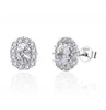 JOVO Women Solid White Stud Earrings Natural Wedding Oval 925 Sterling Earrings For Women Fine Designer Jewelry AAAA