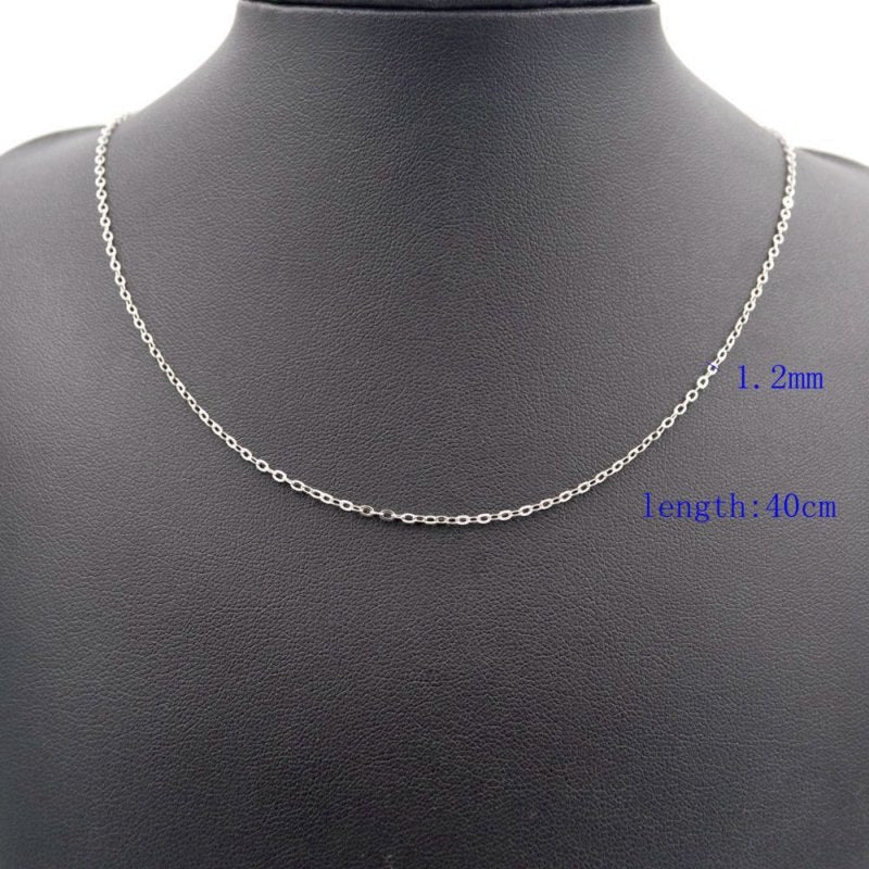 925 sterling silver chain Lobster Clasp Cable Link Necklaces Fashion Chain Necklaces Length 40cm 45cm 55cm