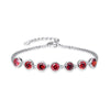 Classic Girls Chain Bracelet 925 Sterling Silver Bracelet For Women Natural Round Gemstone   Fine Jew