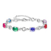 Created Stone Genuine S925 Silver Leaf Shape Charm Bracelets 925 Sterling Silver Bracelet for Women Wedding Party Jewelry