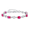 Created Stone Genuine S925 Silver Leaf Shape Charm Bracelets 925 Sterling Silver Bracelet for Women Wedding Party Jewelry