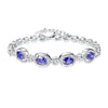 Elegant Women Created Garnet Emerald Tanzanite Topaz Oval Stone Bracelet 925 Sterling Silver Bracelet Fmale Jewelry