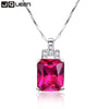 Fine Jewellry Ruby Pendant Custom Name necklace personalized necklace 925 Sterling silver jewelry necklace with box chain