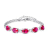 S925 Charm Bracelet for Woman 925 Sterling Silver Oval Gemstone Bracelets & Bangles Classic Wedding Jewelry 6 Colors