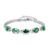 S925 Charm Bracelet for Woman 925 Sterling Silver Oval Gemstone Bracelets & Bangles Classic Wedding Jewelry 6 Colors