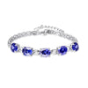 S925 Charm Bracelet for Woman 925 Sterling Silver Oval Gemstone Bracelets & Bangles Classic Wedding Jewelry 6 Colors