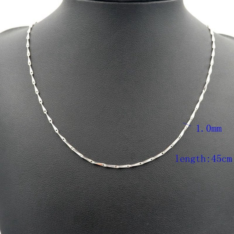 Silver 925 Jewelry Men Women Jewelry Accessories S925 Sterling Silver 40cm 45cm Diy Clavicle Chain Colar Feminino
