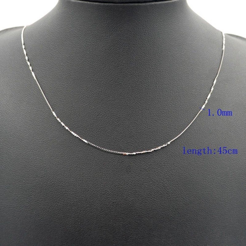 Top Sale 45cm Real 925 Sterling Silver Chains Necklaces Fit For Pendant Charm For Women Luxury S925 Jewelry Gift