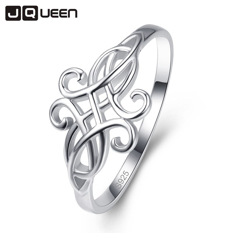 Vintage 100% Real 925 Sterling Silver Fine Jewelry For Women Classical Hollow Carving Rings Wedding Ring