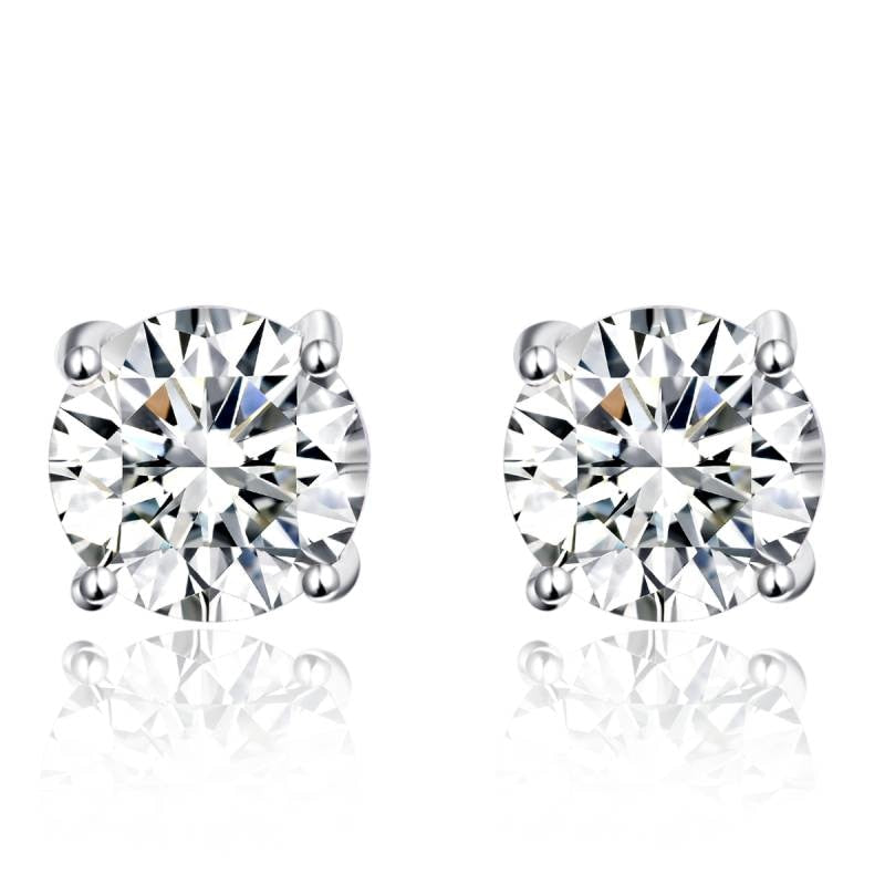 Women Stud Earrings 925 Sterling Silver AAAAA Level Crystal Earring Gift for women With Jewelry Box Brincos De Prata