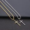 JSBAO  Womens Cross Necklace Stainless Steel 60CM Chain Pendant  Cross Gold Color Mens Necklace For Women Gift