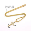 JSBAO  Womens Cross Necklace Stainless Steel 60CM Chain Pendant  Cross Gold Color Mens Necklace For Women Gift