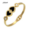 Luxury Brand Stainless Steel Double Peach Heart Love Bracelet Female Bracelets & Bangles Wholesale Fine Jewelry