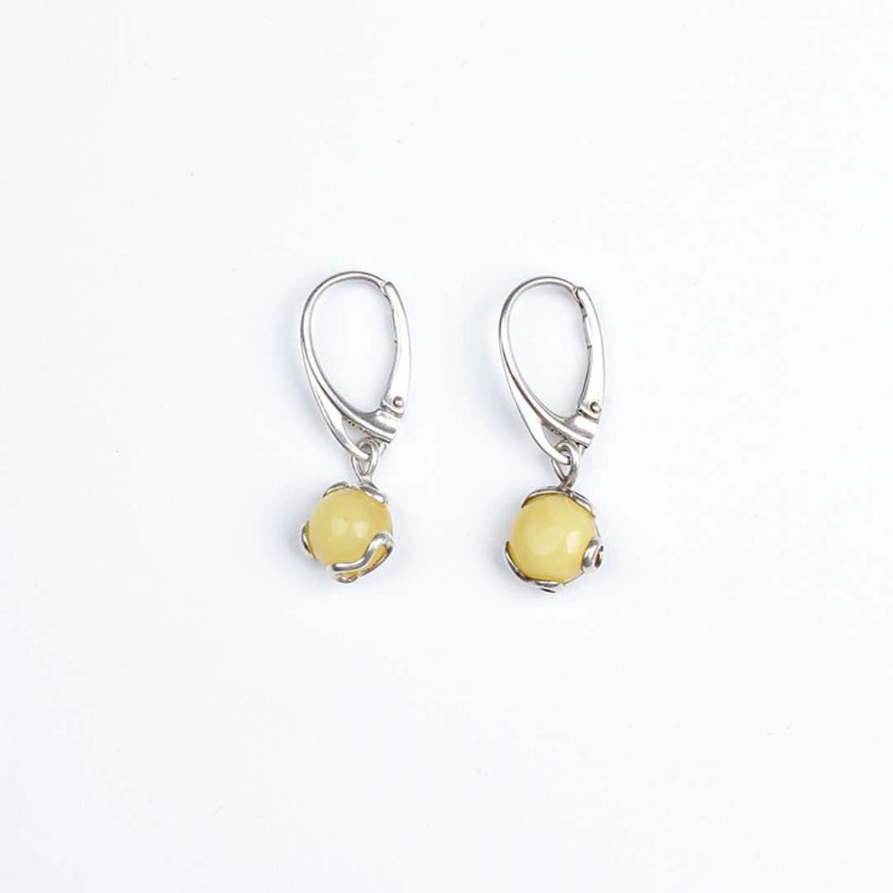 JUDUO Natural Yellow Amber 925 Sterling Silver And Romantic Earrings For Women