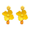 6 colors Fashion women big flower design statement floral earrings for women jewelry flower earring