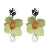 6 colors Fashion women big flower design statement floral earrings for women jewelry flower earring