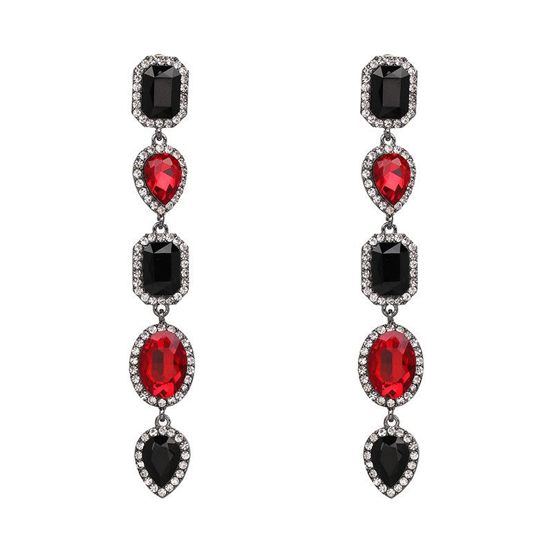 Fashion Crystal Drop Dangle Earrings For Women Charm Luxury Statement Jewelry Long Tassel Earrings pendientes