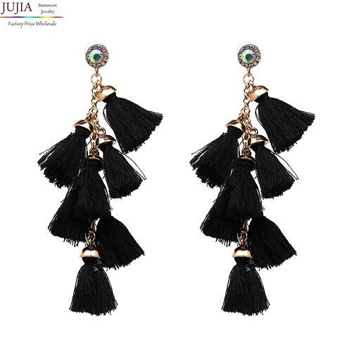 Jewelry & Accessories jewelry earrings fashion women statement tassel Earrings for women drop pom pom Fringing earrings