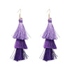 Vintage Fashion Fringed Boho Tassel Earrings Colorful Statement Jewelry Long Drop Earrings pendientes