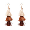 Vintage Fashion Fringed Boho Tassel Earrings Colorful Statement Jewelry Long Drop Earrings pendientes
